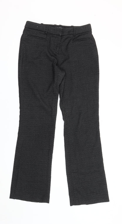 Next Women’s Black Geometric Dress Pants Size 8 Straight Leg