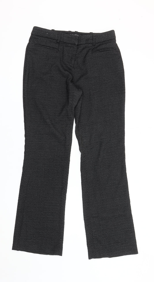 Next Women’s Black Geometric Dress Pants Size 8 Straight Leg