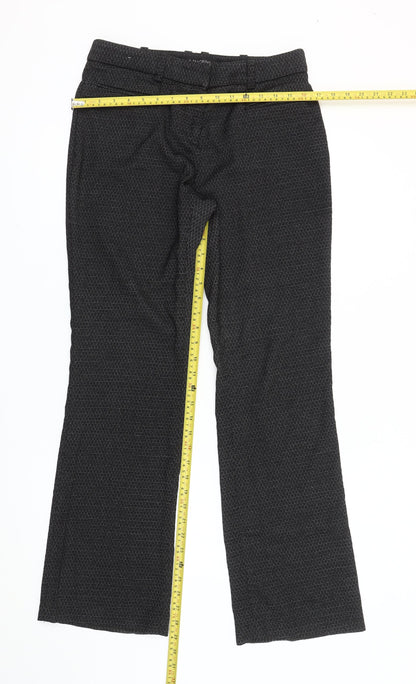 Next Women’s Black Geometric Dress Pants Size 8 Straight Leg