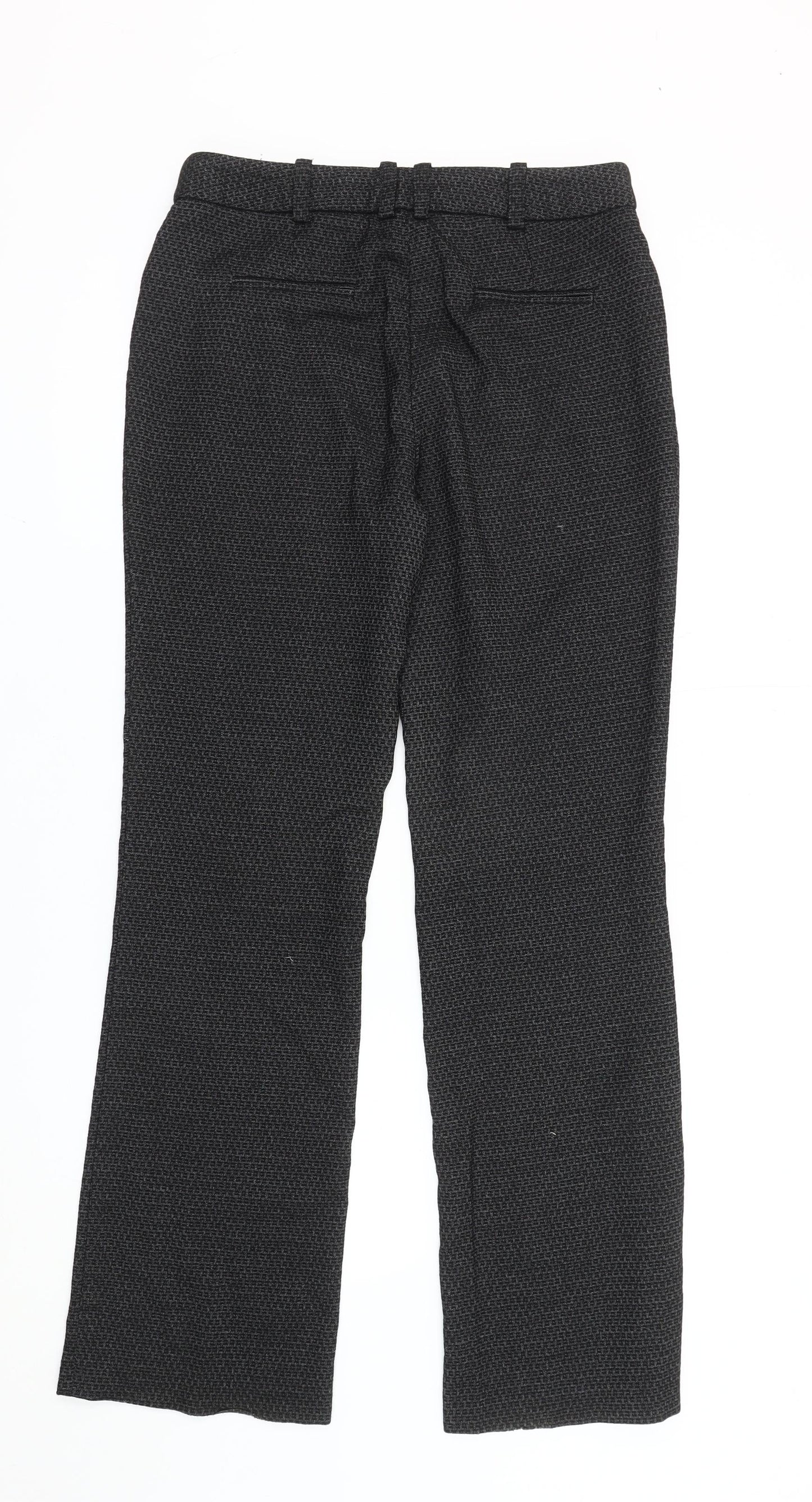 Next Women’s Black Geometric Dress Pants Size 8 Straight Leg