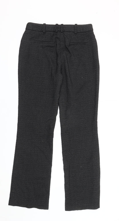 Next Women’s Black Geometric Dress Pants Size 8 Straight Leg