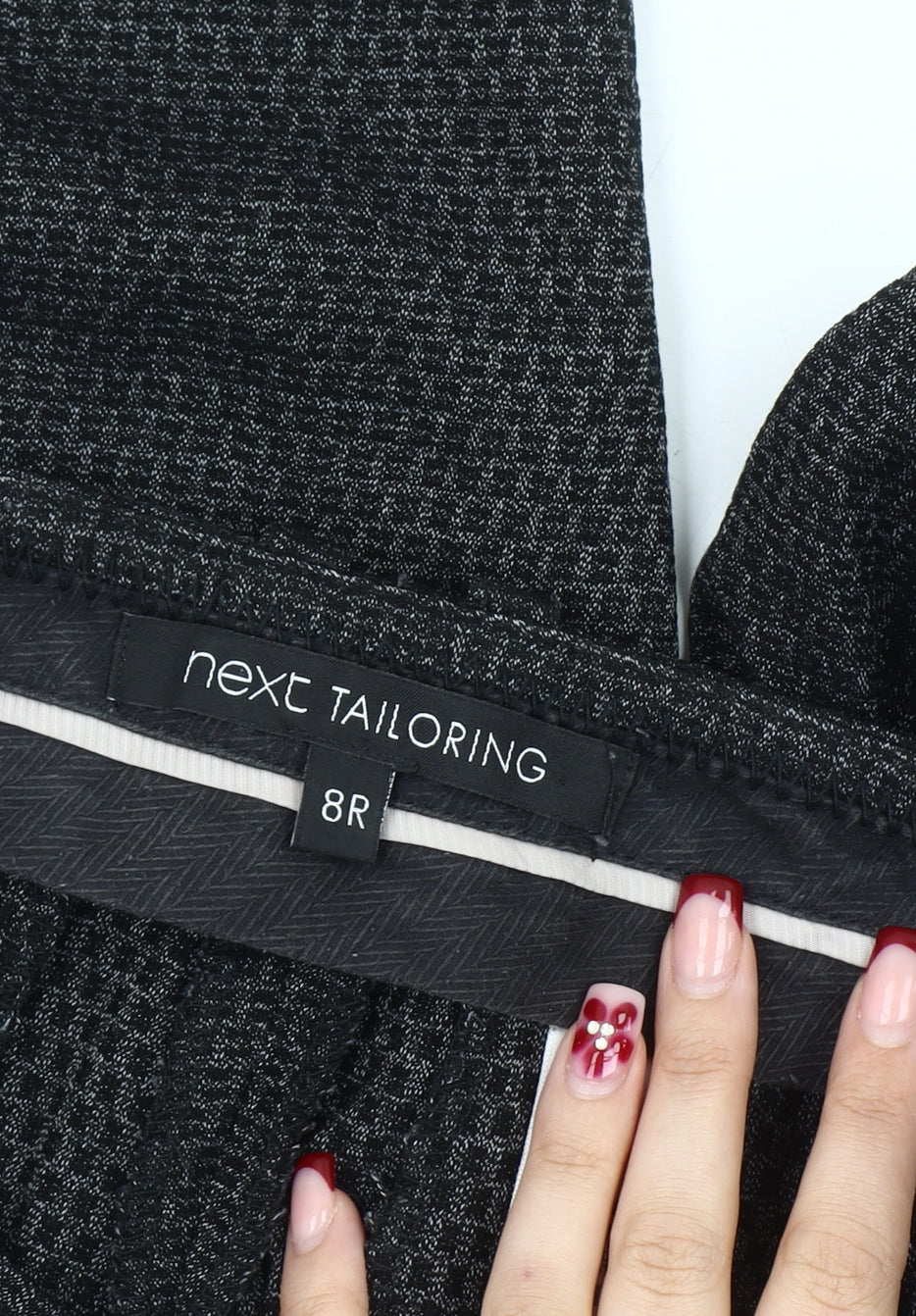 Next Women’s Black Geometric Dress Pants Size 8 Straight Leg