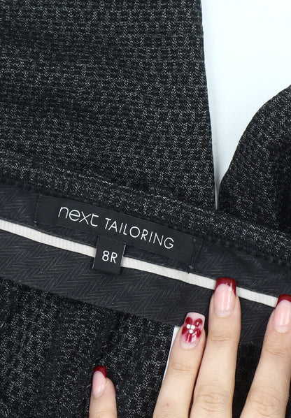 Next Women’s Black Geometric Dress Pants Size 8 Straight Leg