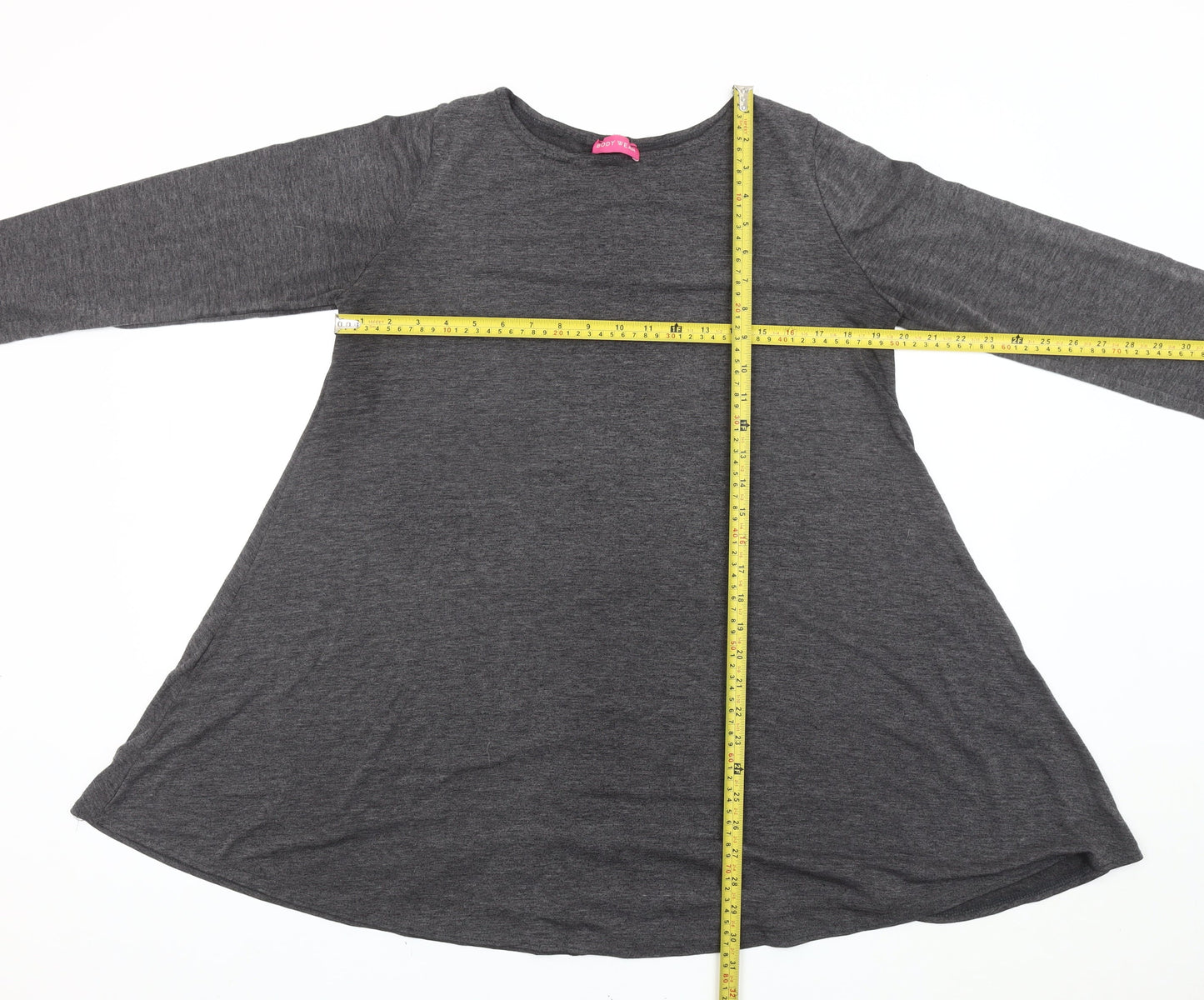 Body Wear Women's Grey Long Sleeve Jersey Cotton T-Shirt XL