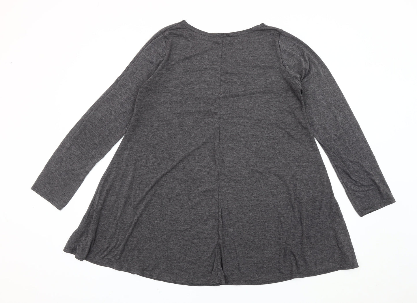 Body Wear Women's Grey Long Sleeve Jersey Cotton T-Shirt XL