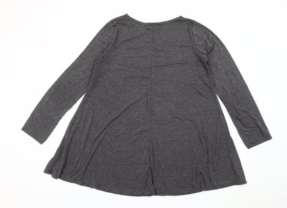 Body Wear Women's Grey Long Sleeve Jersey Cotton T-Shirt XL