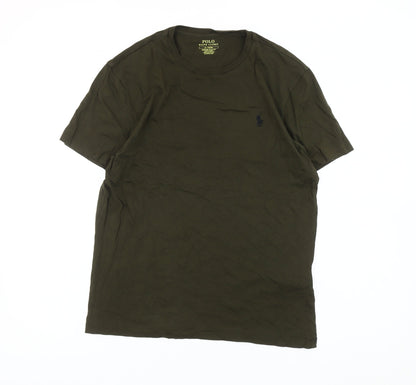 Ralph Lauren Men’s Green Slim Fit Crew Neck Cotton T-Shirt M