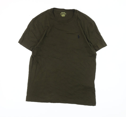 Ralph Lauren Men’s Green Slim Fit Crew Neck Cotton T-Shirt M