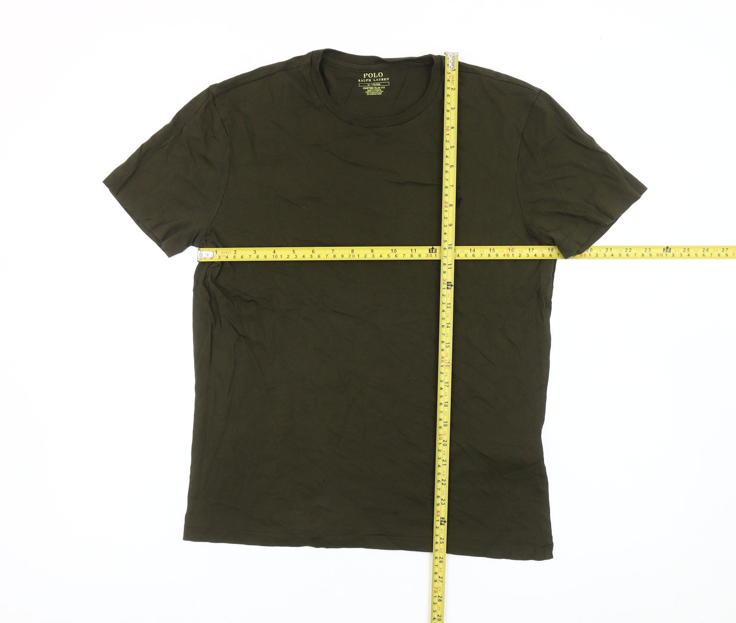 Ralph Lauren Men’s Green Slim Fit Crew Neck Cotton T-Shirt M