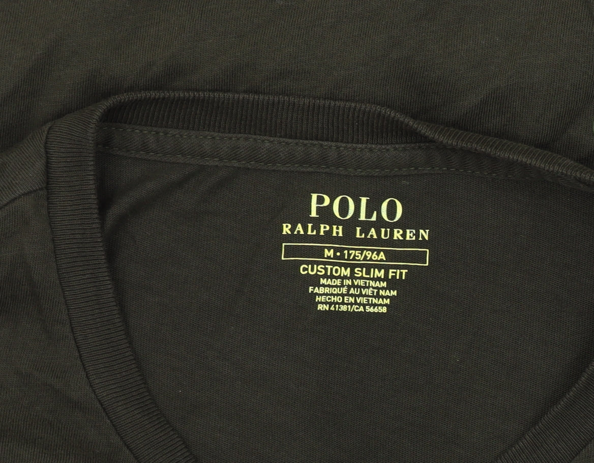 Ralph Lauren Men’s Green Slim Fit Crew Neck Cotton T-Shirt M