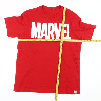 Marvel Men’s Red XL Graphic Print Crew Neck Short Sleeve T-Shirt
