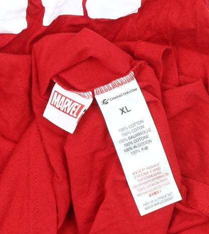 Marvel Men’s Red XL Graphic Print Crew Neck Short Sleeve T-Shirt