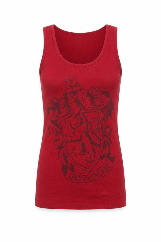 Harry Potter Gryffindor Women Red Tank Top L Cotton Scoop Neck