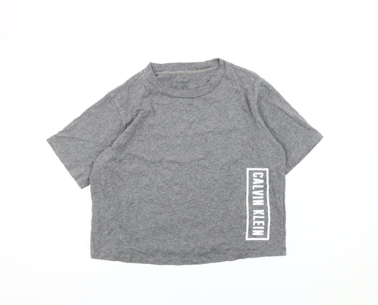 Calvin Klein Women’s Grey Short Sleeve Crew Neck T-Shirt Size S