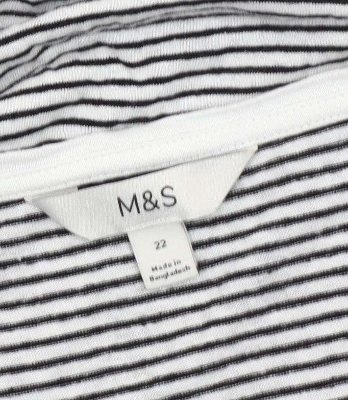 Womens UK Size 22 Marks and Spencer Black Basic T-Shirt