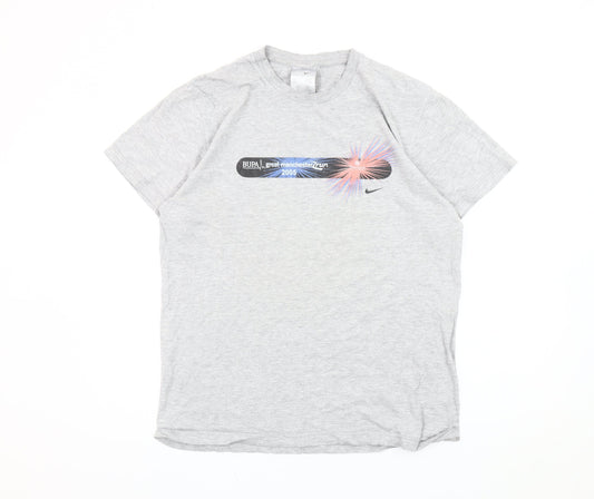 Nike Men's Grey Graphic Sports T-Shirt Size L Vintage 2005