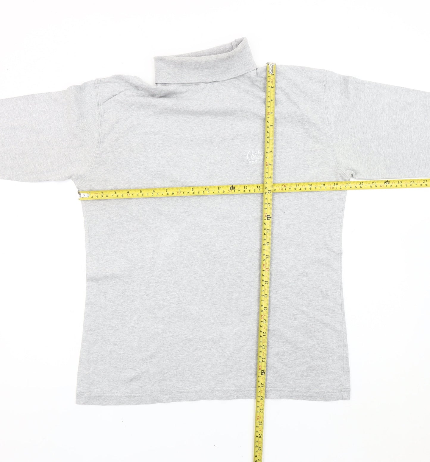 Mens UK Size M Cotton Traders Grey Pullover Sweatshirt