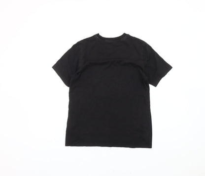 Adidas Boys Black T-Shirt 13-14 Years Short Sleeve Crew Neck Sports Top