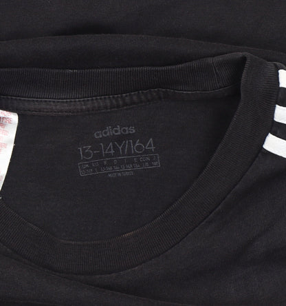 Adidas Boys Black T-Shirt 13-14 Years Short Sleeve Crew Neck Sports Top