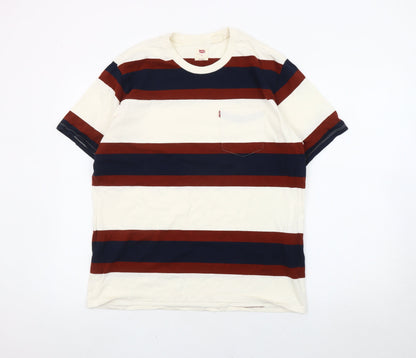 Levi's Men’s Multicoloured Striped Relaxed Fit T-Shirt Size M