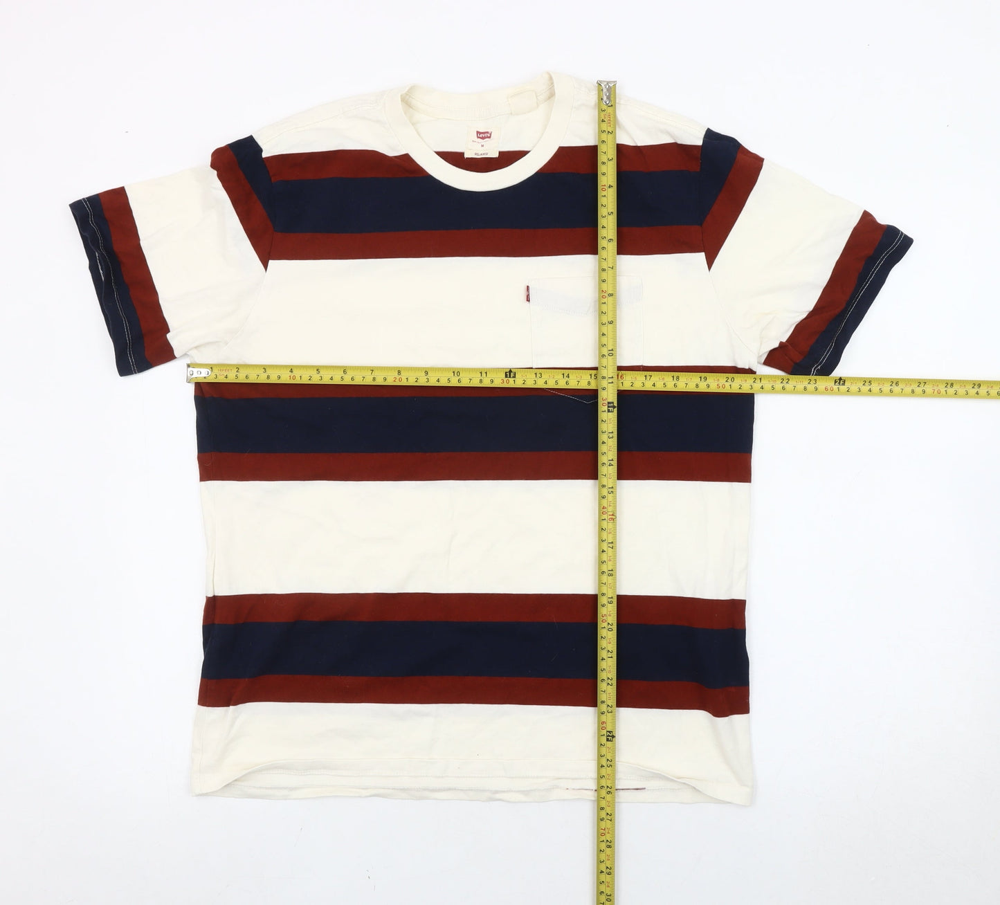 Levi's Men’s Multicoloured Striped Relaxed Fit T-Shirt Size M
