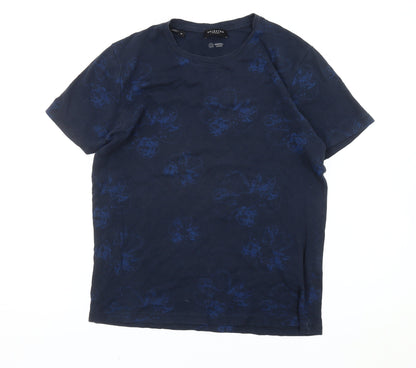 Selected Homme Men’s Blue Floral Organic Cotton T-Shirt Size M