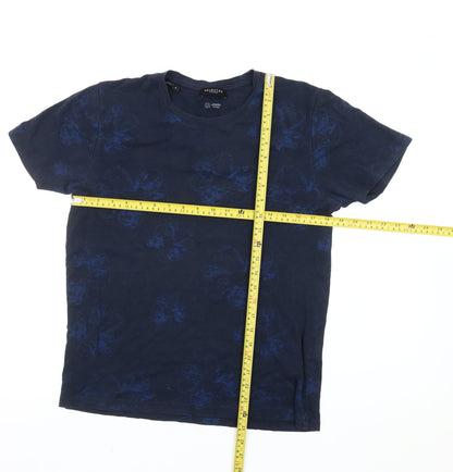 Selected Homme Men’s Blue Floral Organic Cotton T-Shirt Size M