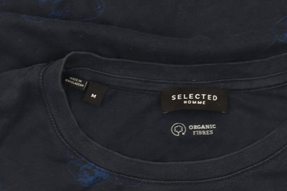 Selected Homme Men’s Blue Floral Organic Cotton T-Shirt Size M