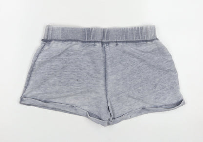 New Look Women’s Grey Sweat Shorts Size 10 Logo Drawstring Casual