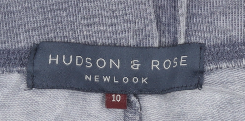 New Look Women’s Grey Sweat Shorts Size 10 Logo Drawstring Casual