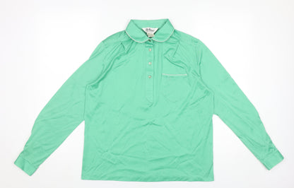 Womens UK Size 16 Bellino Green Basic Polo