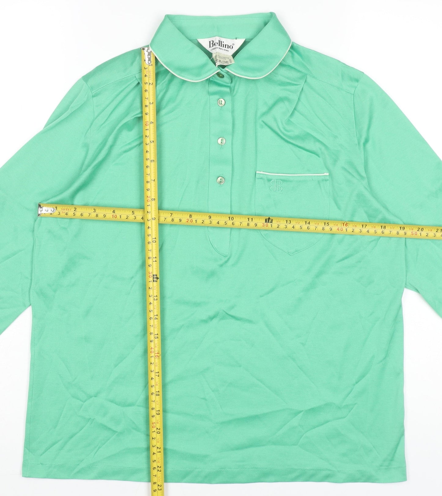 Womens UK Size 16 Bellino Green Basic Polo