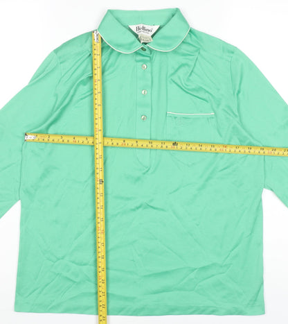 Womens UK Size 16 Bellino Green Basic Polo