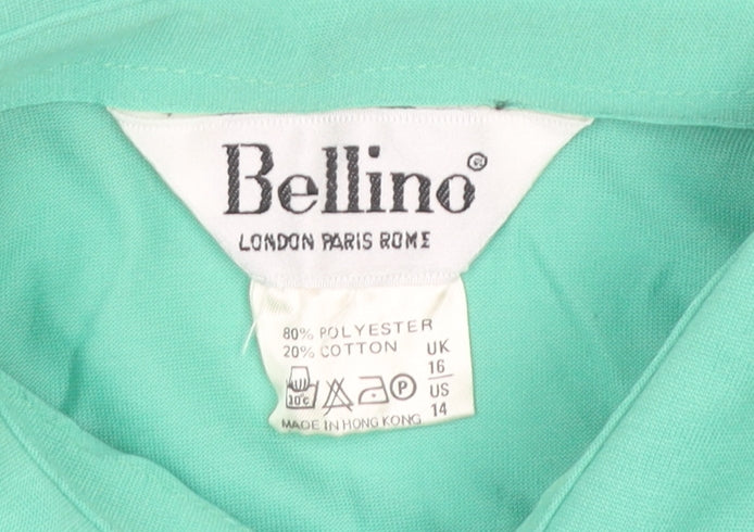 Womens UK Size 16 Bellino Green Basic Polo