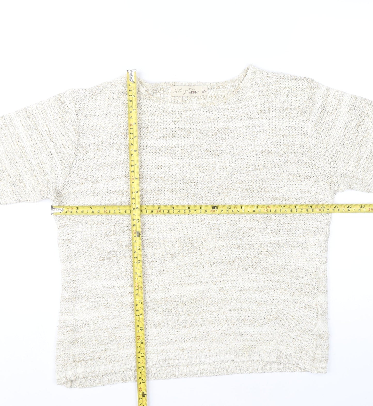 Womens UK Size 18-20 Style by EWM Beige Pullover Jumper