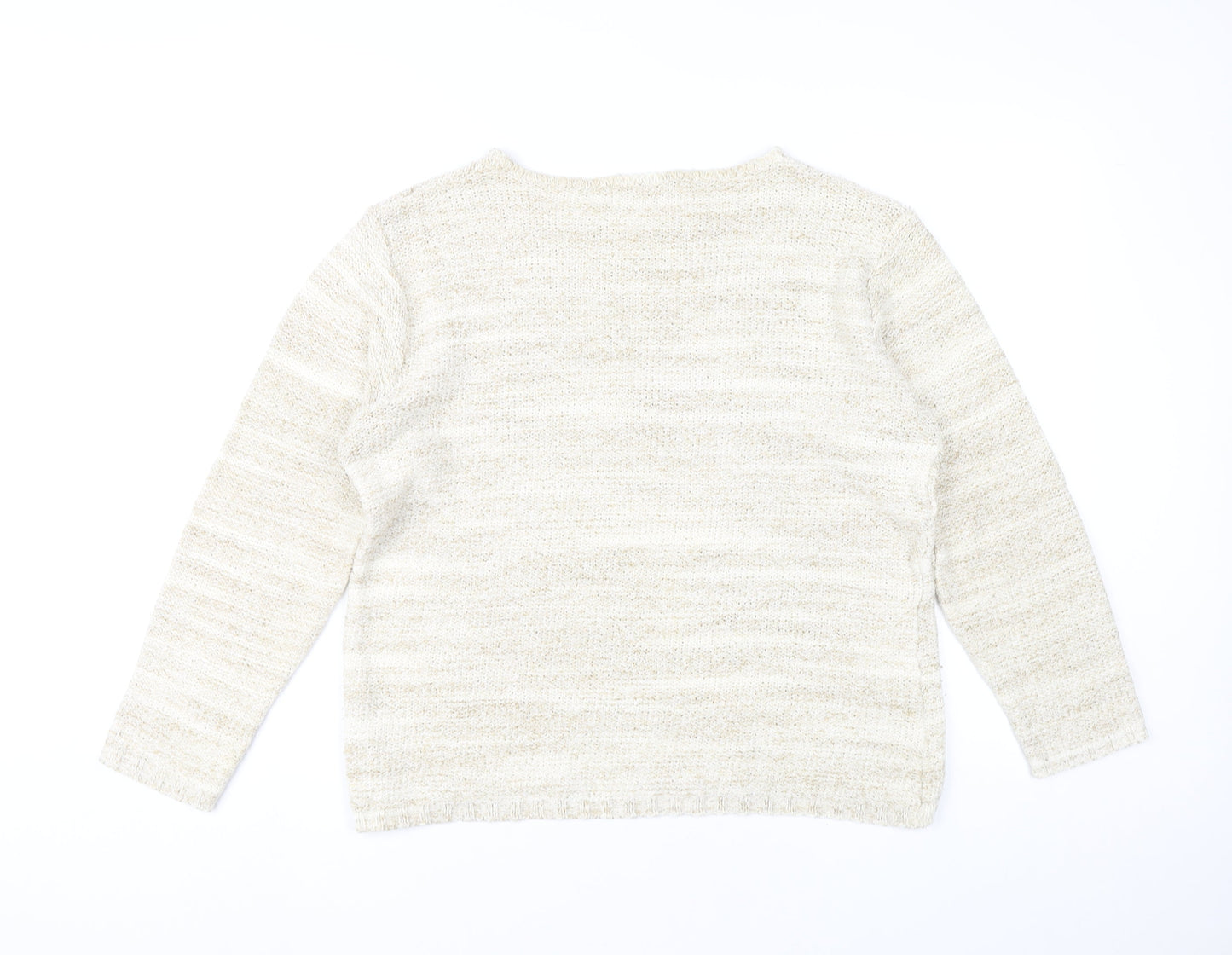 Womens UK Size 18-20 Style by EWM Beige Pullover Jumper