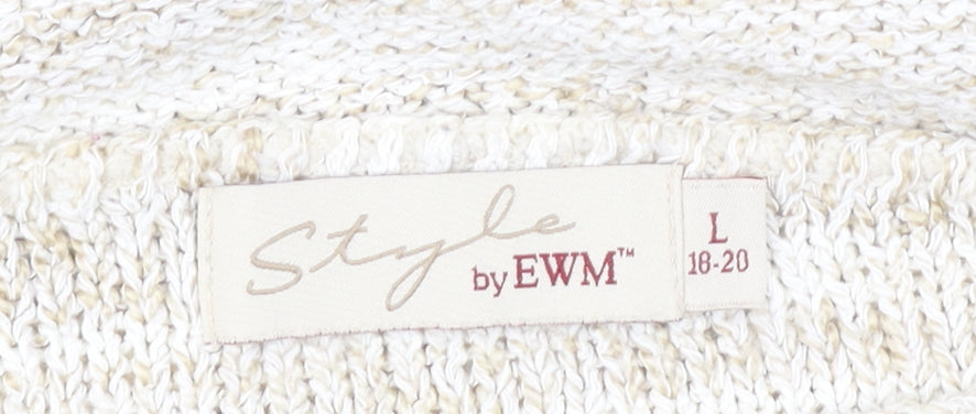 Womens UK Size 18-20 Style by EWM Beige Pullover Jumper