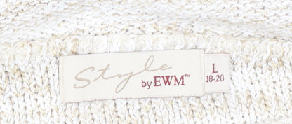 Womens UK Size 18-20 Style by EWM Beige Pullover Jumper