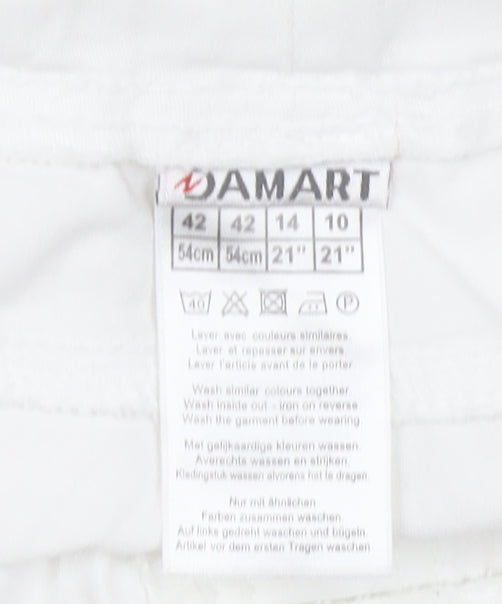 Damart Women’s White Jeans Size 14 Straight Elastic Waist