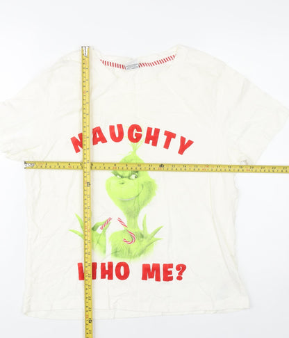 The Grinch Women's White M Nightshirt T-Shirt Christmas Cotton