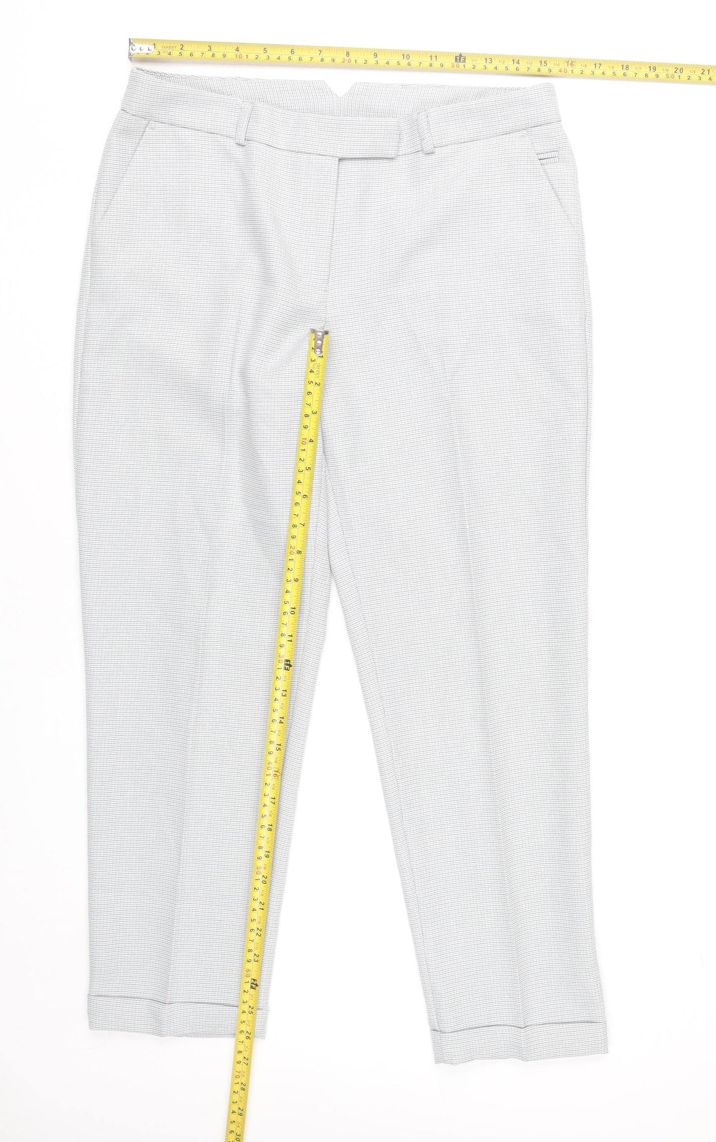 Womens UK Size 12 Dorothy Perkins Regular Fit Ankle Grey Trousers