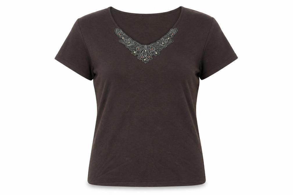Womens UK Size 12 Bonmarché Brown Basic T-Shirt