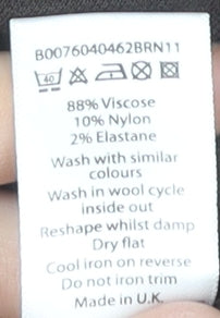 Bonmarché Women’s Brown Embroidered V-Neck Short Sleeve T-Shirt Size 12