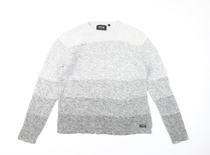 Only & Sons Mens Grey Cotton Knit Jumper L Crew Neck Long Sleeve