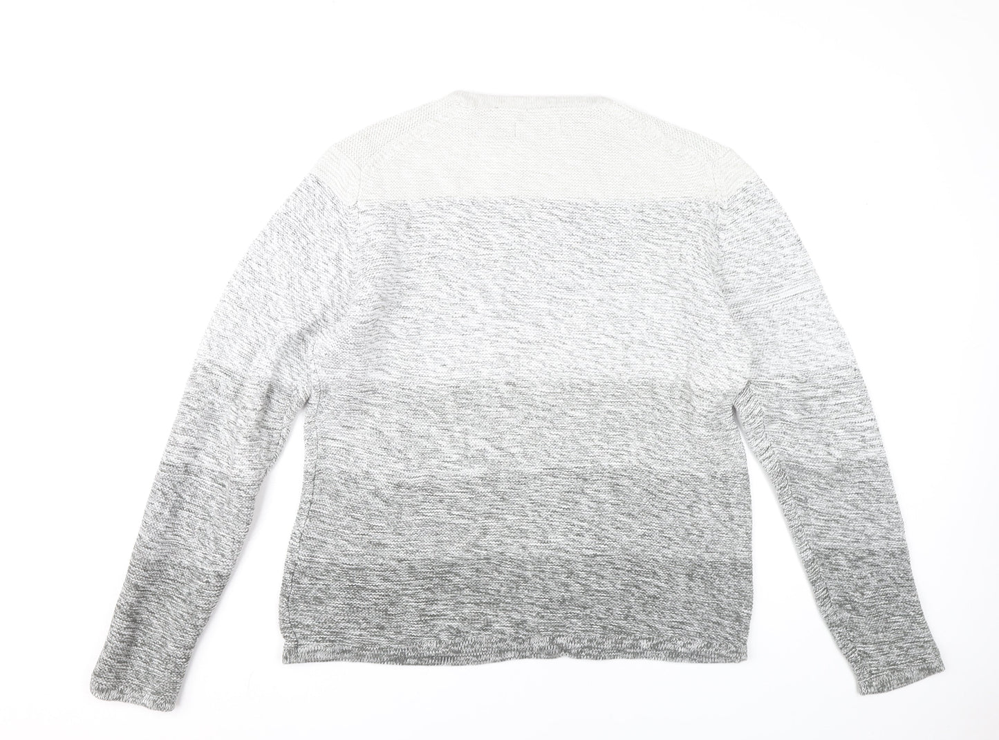 Only & Sons Mens Grey Cotton Knit Jumper L Crew Neck Long Sleeve