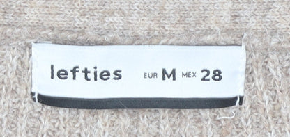 Lefties Womens Beige Knit Cardigan Size 12 V-Neck Long Sleeve