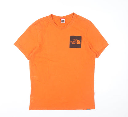 The North Face Men’s Orange Cotton Crew Neck Short Sleeve T-Shirt Size M
