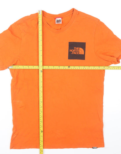 The North Face Men’s Orange Cotton Crew Neck Short Sleeve T-Shirt Size M