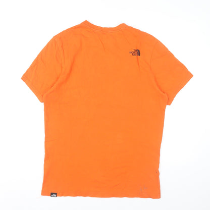 The North Face Men’s Orange Cotton Crew Neck Short Sleeve T-Shirt Size M