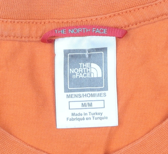 The North Face Men’s Orange Cotton Crew Neck Short Sleeve T-Shirt Size M